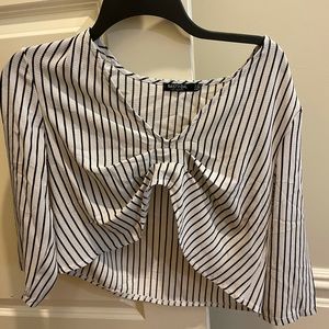 Stripped Twisted Crop Top